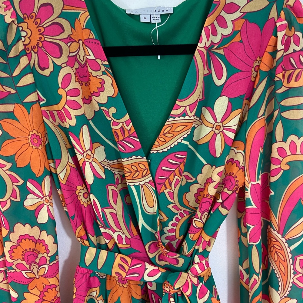 Baltic Born Floral Mini Dress in Pink & Green - Picture 4 of 12